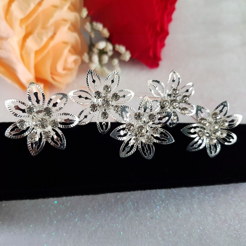 Pince Chignon Pic Barrette Epingle Cheveux Mariage Strass Lot De 5